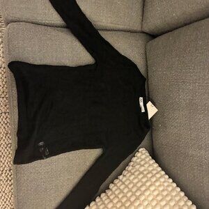 Zara Knit Semi Sheer Black Lace Top Art 0234/100/800